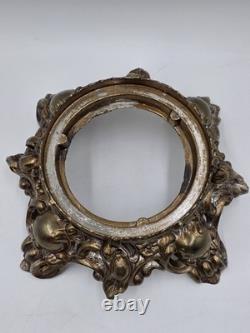 Antique 1960's L. E. Smith Crystal Punch Bowl With Ornate Gold Metal Base. VG Cond