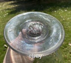 Antique 19th C. American Blown Flint Glass Compote / Punch Bowl Massive Pontiled
