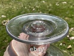 Antique 19th C. American Blown Flint Glass Compote / Punch Bowl Massive Pontiled