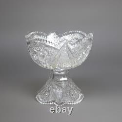 Antique 2 Piece Cut Glass Punch Bowl C1900