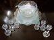 Antique'20s 13-piece GLASS PUNCH BOWL Set, Matching Underplate, Ladle, 10 cups