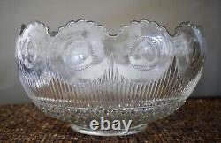 Antique'20s 13-piece GLASS PUNCH BOWL Set, Matching Underplate, Ladle, 10 cups