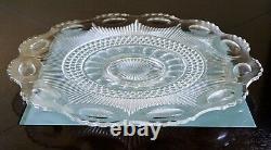 Antique'20s 13-piece GLASS PUNCH BOWL Set, Matching Underplate, Ladle, 10 cups
