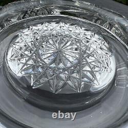 Antique ABP American Brilliant Cut Glass Pinwheel Starburst Punch Bowl + Base