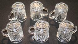 Antique ABP American Brilliant Cut Glass Punch Bowl & Six Matching Mugs
