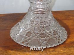Antique ABP American Brilliant Cut Glass Punch Bowl and Pedstal HARVARD Pattern