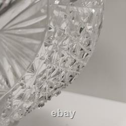 Antique ABP American Brilliant Prism Cut Crystal Glass Pedestal Punch Bowl 12