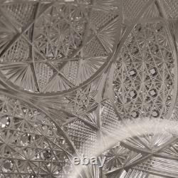 Antique ABP American Brilliant Prism Cut Crystal Glass Pedestal Punch Bowl 12