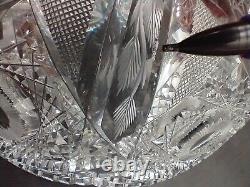 Antique ABP J. Hoare American Brilliant Cut Glass Signed 2 Piece Punch Bowl