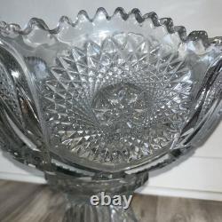 Antique ABP brilliant cut glass Punch Bowl With Stand