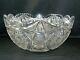 Antique AMERICAN BRILLIANT CUT GLASS PUNCH BOWL COLONNA SIGNED LIBBEY Large