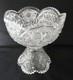 Antique AMERICAN Brilliant Cut Glass Punch Bowl with Stand, Rare Pattern c. 1890