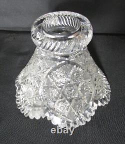 Antique AMERICAN Brilliant Cut Glass Punch Bowl with Stand, Rare Pattern c. 1890