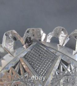 Antique AMERICAN Brilliant Cut Glass Punch Bowl with Stand, Rare Pattern c. 1890