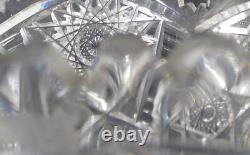 Antique AMERICAN Brilliant Cut Glass Punch Bowl with Stand, Rare Pattern c. 1890