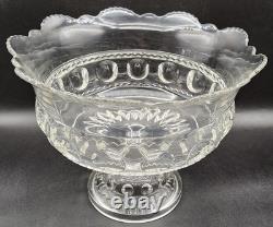 Antique Adam's & Co EAPG OMN XLCR Excelsior King's Crown Thumbprint Punch Bowl