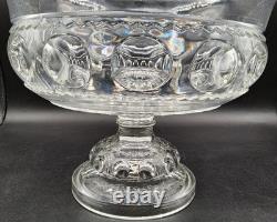 Antique Adam's & Co EAPG OMN XLCR Excelsior King's Crown Thumbprint Punch Bowl