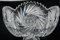 Antique American Abp Brilliant Cut Glass/crystal 2-piece Punch Bowl Very Unique