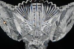 Antique American Abp Brilliant Cut Glass/crystal 2-piece Punch Bowl Very Unique