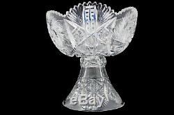 Antique American Abp Brilliant Cut Glass/crystal 2-piece Punch Bowl Very Unique