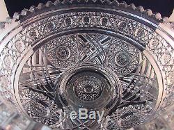 Antique American Brilliant Cut Crystal Bowl & Pedestal Punch Set Stunning