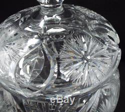 Antique American Brilliant Cut Crystal Tureen Punch Bowl