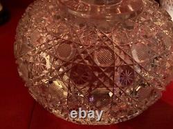 Antique American Brilliant Cut Glass Harvard Punch Bowl with Base