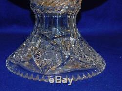 Antique American Brilliant Cut Glass Punch Bowl 14 Tall 14 Dia
