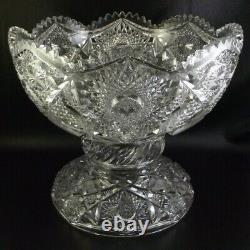 Antique American Brilliant Cut Glass Punch Bowl (i&a2)