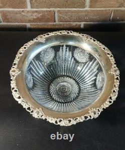 Antique American Brilliant-Cut Glass and Gorham Sterling Silver Bowl