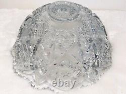 Antique American Brilliant Period ABP Large Clear Cut Glass Bowl Heavy13