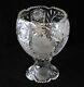Antique American Brilliant Period Cut Glass Punch Bowl Etched Flower Leaves ABP