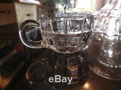 Antique Block and Star 20 Cup Punch Bowl on Base