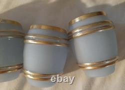 Antique Bohemian Opaline Glass Punch Bowl Set Possibly Josephinenhütte, 19th C