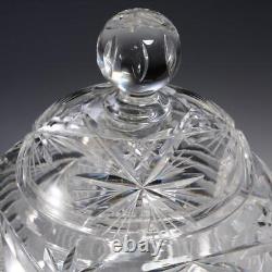 Antique Brilliant Cut Glass Centerpiece Lidded Punch Bowl Jar ABP 12h 8.5dia