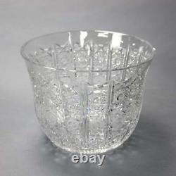 Antique Brilliant Cut Glass Covered Punch Bowl Set by Waterford, c1930