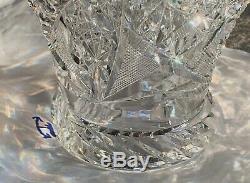 Antique Brilliant Cut Glass Crystal Punch Bowl, Pedestal Stand, flaws, CLEARANCE