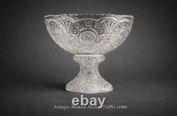 Antique Broken Arches Punch Bowl with Origi. Pedestal EAPG Adams c1890 12 Gothic
