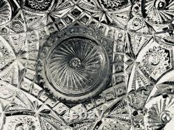 Antique Broken Arches Punch Bowl with Origi. Pedestal EAPG Adams c1890 12 Gothic