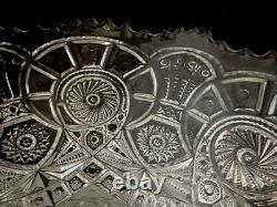 Antique Broken Arches Punch Bowl with Origi. Pedestal EAPG Adams c1890 12 Gothic