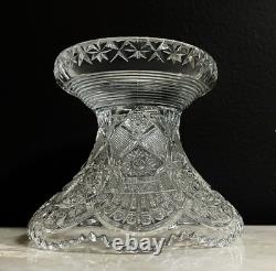 Antique Broken Arches Punch Bowl with Origi. Pedestal EAPG Adams c1890 12 Gothic