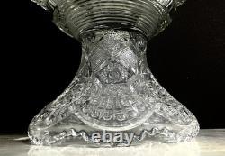 Antique Broken Arches Punch Bowl with Origi. Pedestal EAPG Adams c1890 12 Gothic