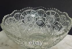 Antique Broken Arches Punch Bowl with Origi. Pedestal EAPG Adams c1890 12 Gothic