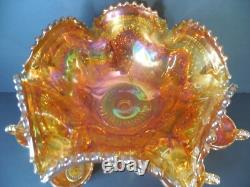 Antique Carnival Glass Punch Bowl Set Imperial Marigold Iridescent 1915-20