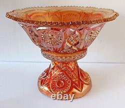 Antique Carnival Glass Punch Bowl with Pedestal Imperial Glass of Ohio