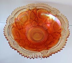 Antique Carnival Glass Punch Bowl with Pedestal Imperial Glass of Ohio