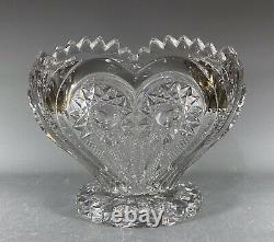 Antique Clear Glass Imperial Zippered Heart Huge PUNCH BOWL