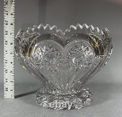 Antique Clear Glass Imperial Zippered Heart Huge PUNCH BOWL