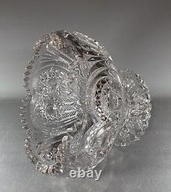 Antique Clear Glass Imperial Zippered Heart Huge PUNCH BOWL