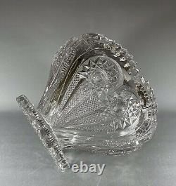 Antique Clear Glass Imperial Zippered Heart Huge PUNCH BOWL